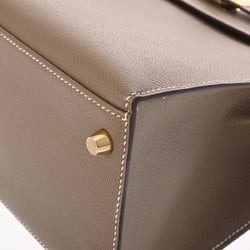 HERMES Kelly 28, Outer Stitching, Etoupe, D Stamp (around 2019), Women's Epsom Leather Handbag