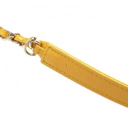 CHANEL Chanel Matelasse Chain Wallet Medium Size Yellow A84310 Women's Caviar Skin Shoulder Bag