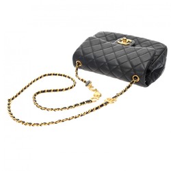 CHANEL Chanel Matelasse Chain Shoulder Black Unisex Lambskin Bag