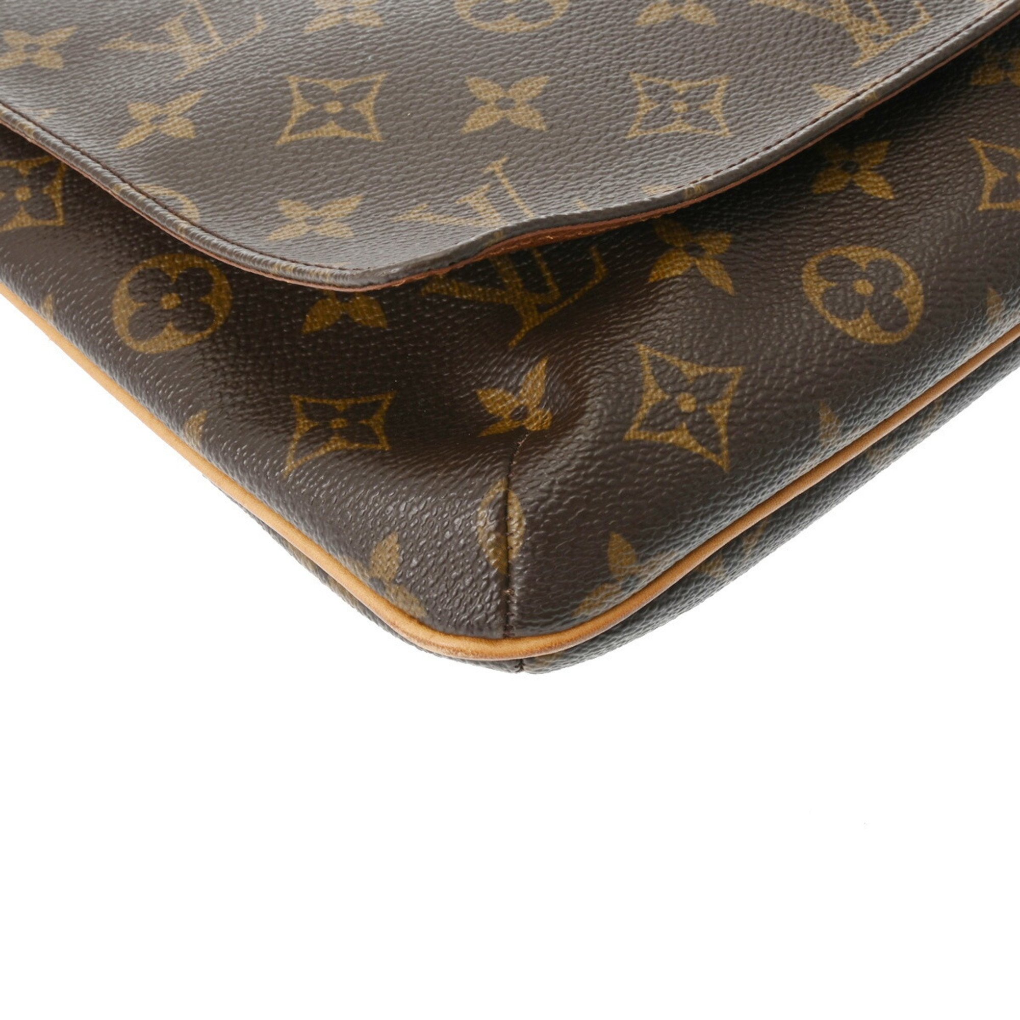 LOUIS VUITTON Louis Vuitton Monogram Musette Tango Short Brown M51388 Women's Canvas Shoulder Bag