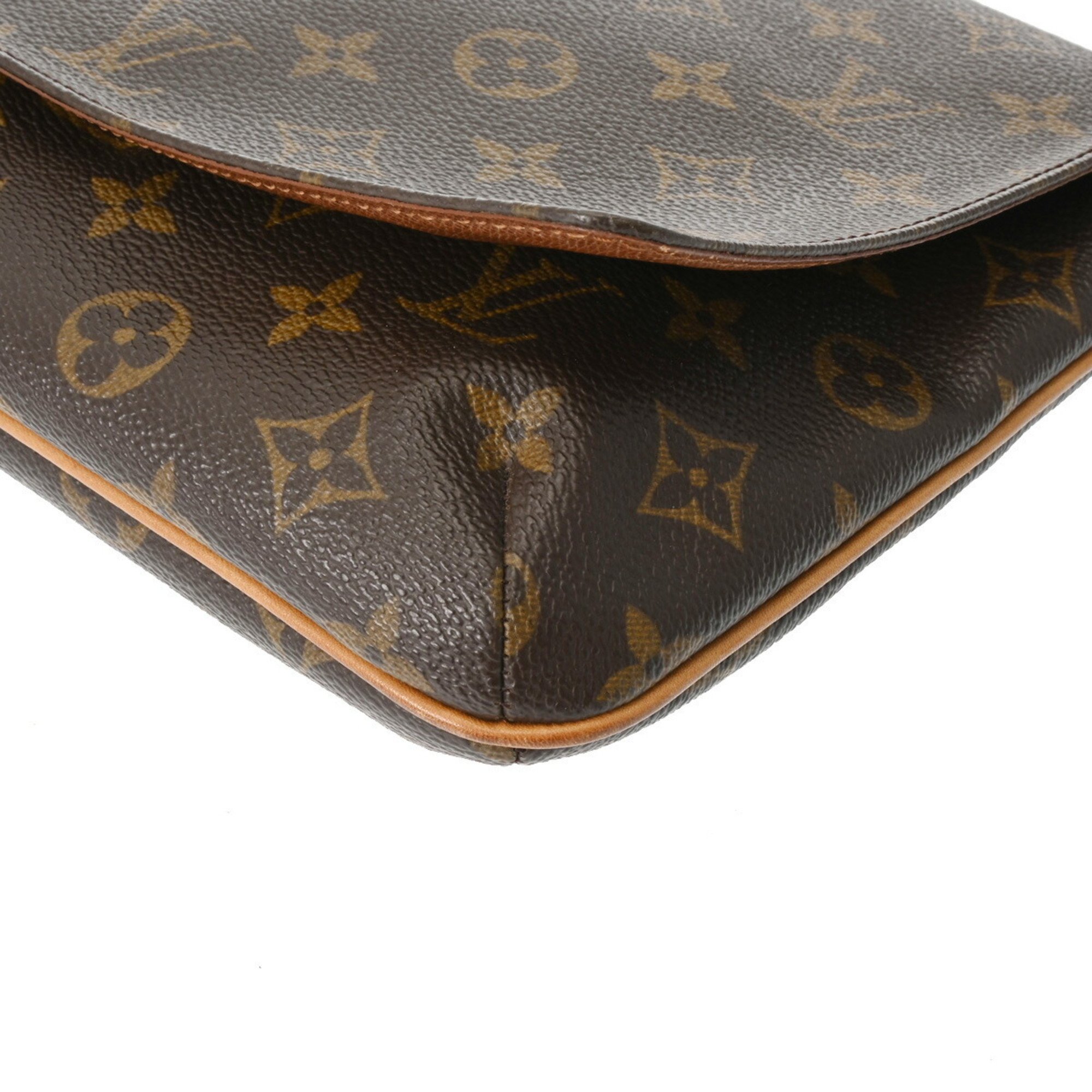 LOUIS VUITTON Louis Vuitton Monogram Musette Tango Short Brown M51388 Women's Canvas Shoulder Bag