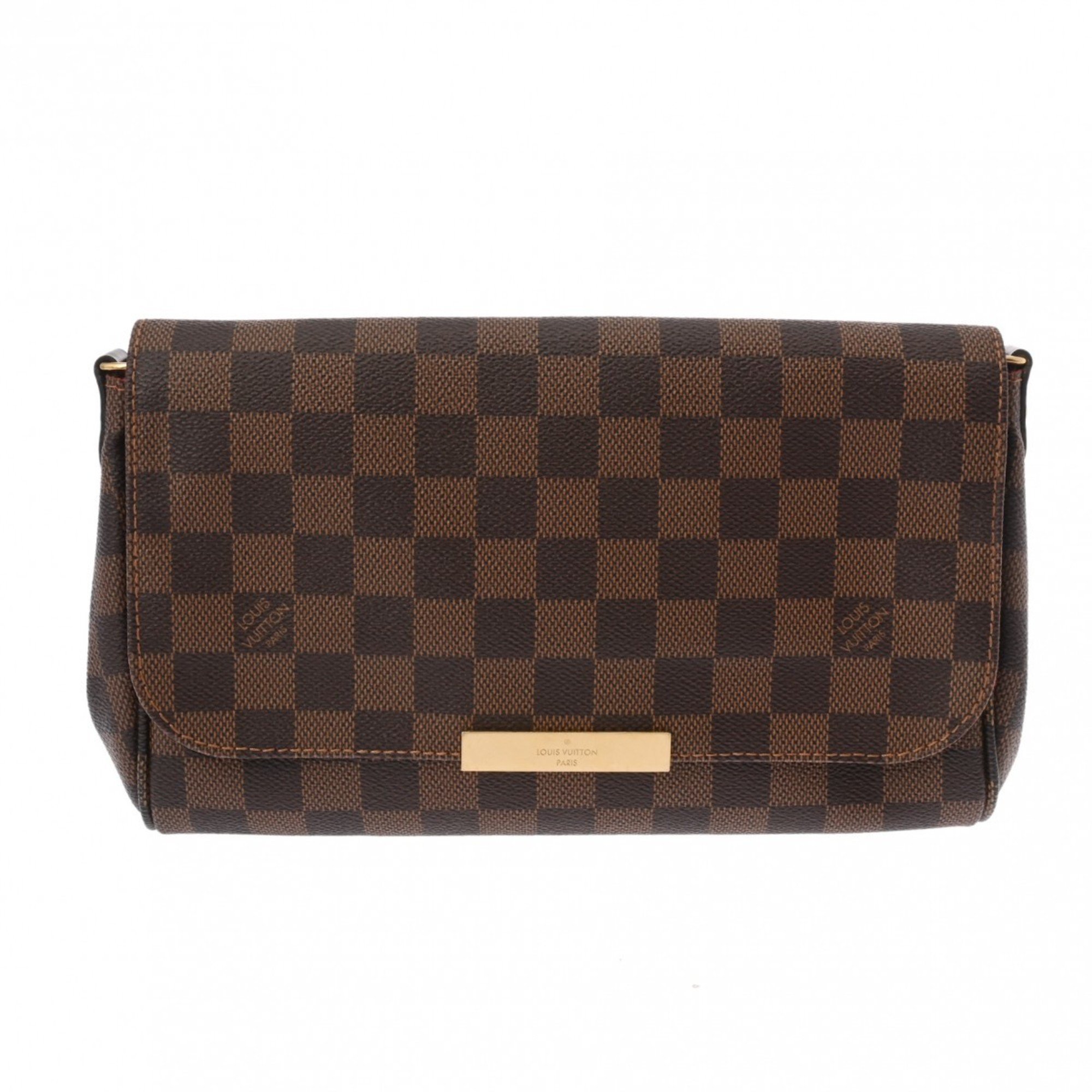 LOUIS VUITTON Damier Favorite MM Brown N41129 Women's Canvas Shoulder Bag