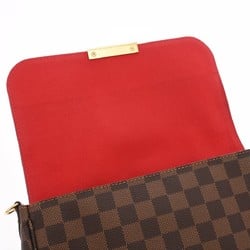 LOUIS VUITTON Damier Favorite MM Brown N41129 Women's Canvas Shoulder Bag