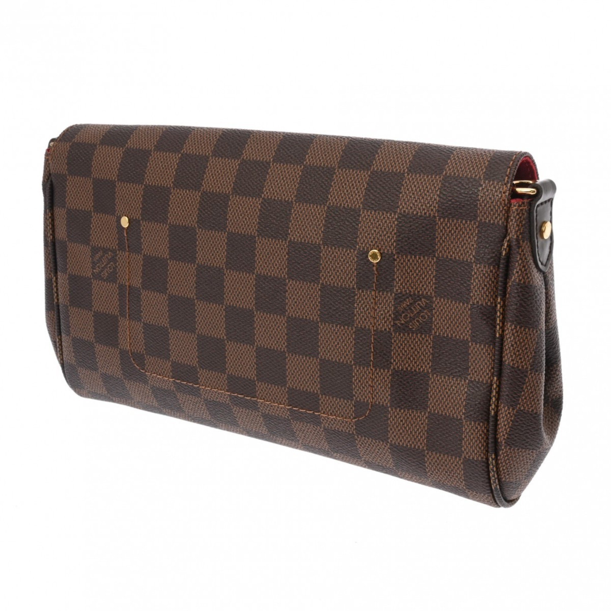 LOUIS VUITTON Damier Favorite MM Brown N41129 Women's Canvas Shoulder Bag