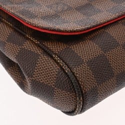 LOUIS VUITTON Damier Favorite MM Brown N41129 Women's Canvas Shoulder Bag