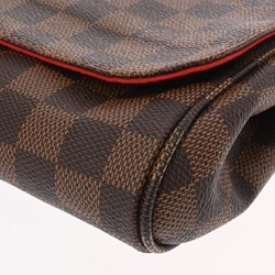 LOUIS VUITTON Damier Favorite MM Brown N41129 Women's Canvas Shoulder Bag