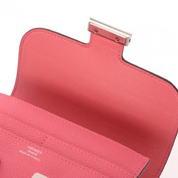 HERMES Constance Compact Rose Azalee A stamp (around 2017) Unisex Epsom leather bi-fold wallet