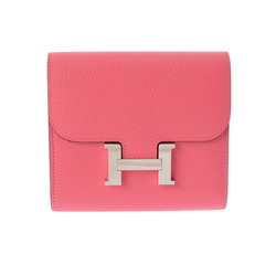 HERMES Constance Compact Rose Azalee A stamp (around 2017) Unisex Epsom leather bi-fold wallet