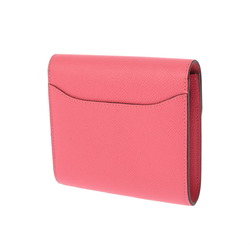 HERMES Constance Compact Rose Azalee A stamp (around 2017) Unisex Epsom leather bi-fold wallet