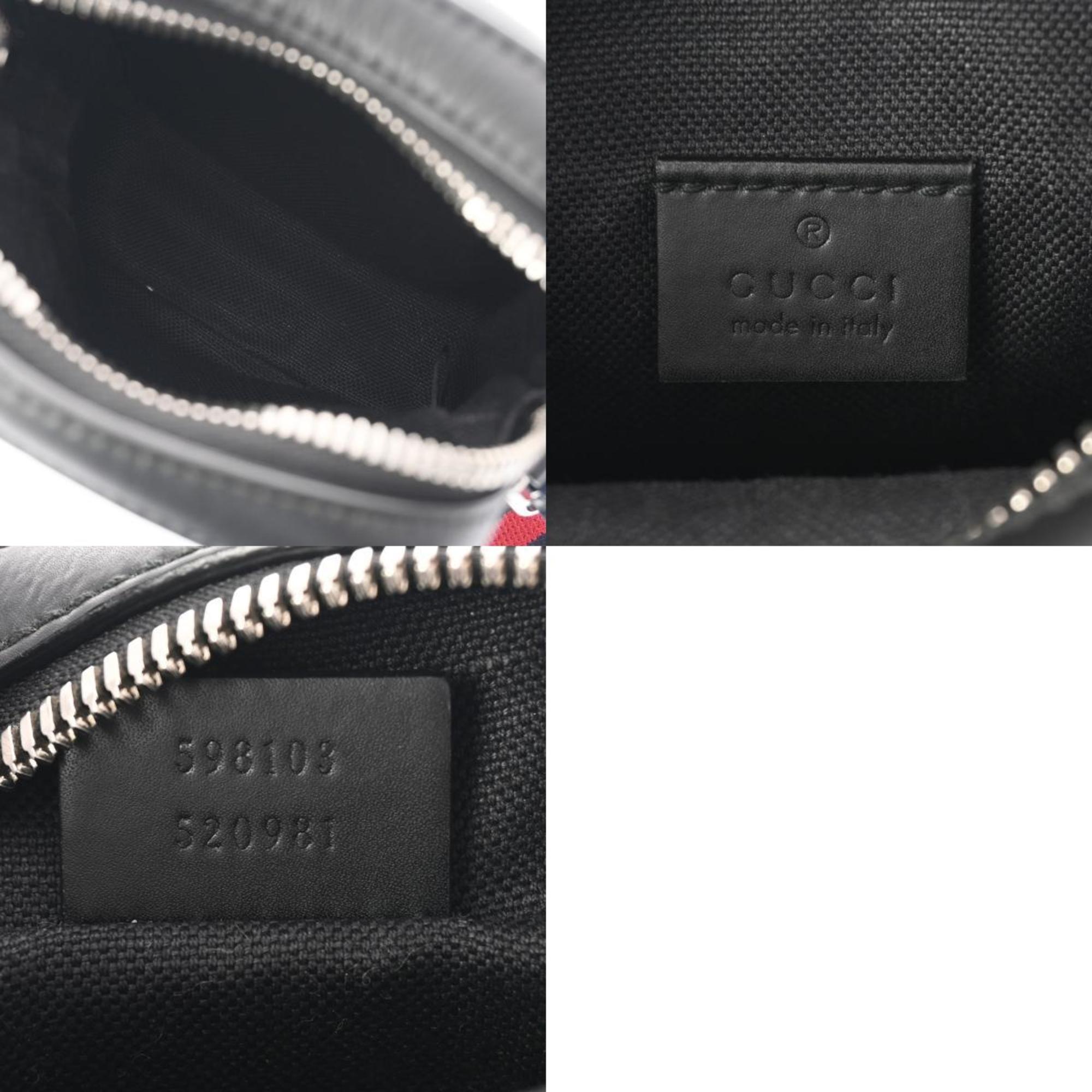 GUCCI GG Supreme Shoulder Bag Black 598103 Unisex PVC