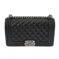 CHANEL Boy Chanel Chain Shoulder Bag 25cm Black A67086 Women's Caviar Skin