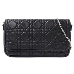 Christian Dior Dior bag for women, shoulder bag, clutch 2way, Cannage, leather, black, chain shoulder, pouch