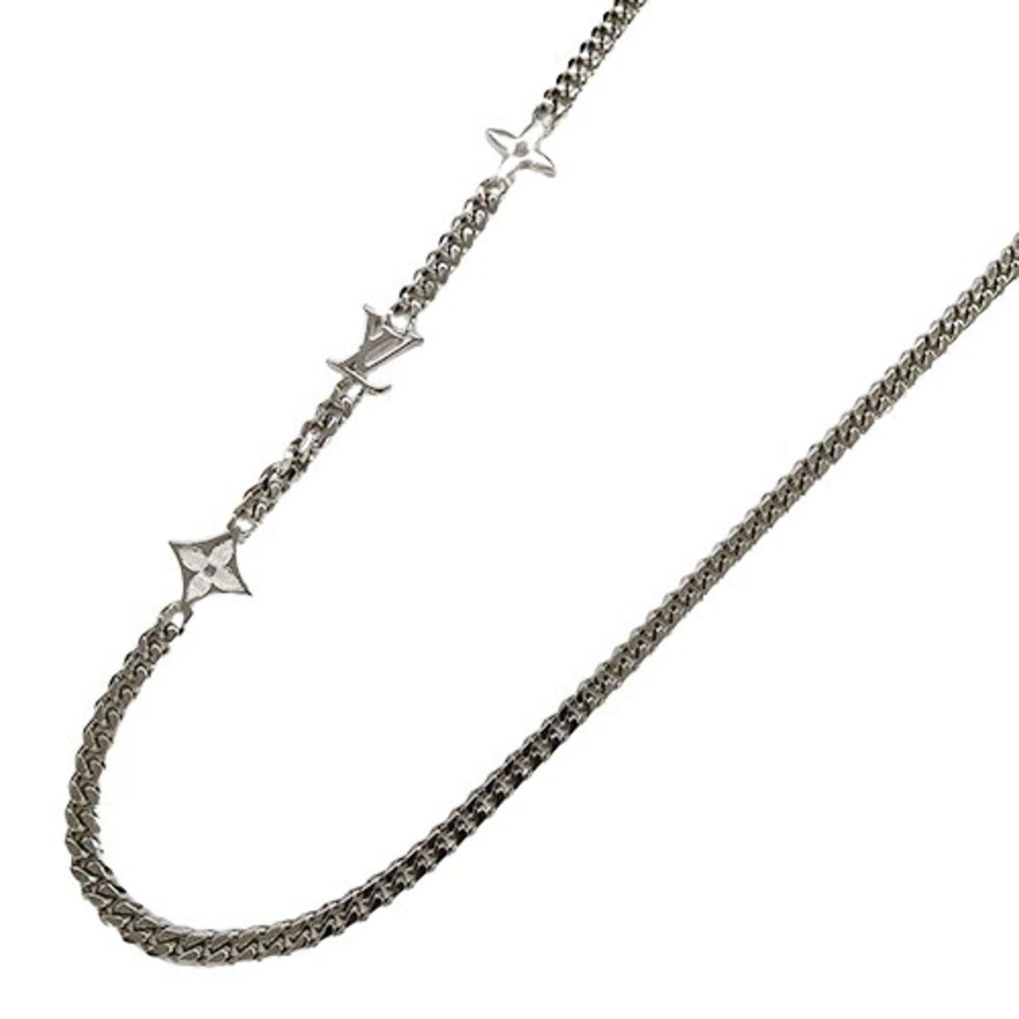 LOUIS VUITTON Necklace for Men, Monogram Row Silver M01490 RM2243