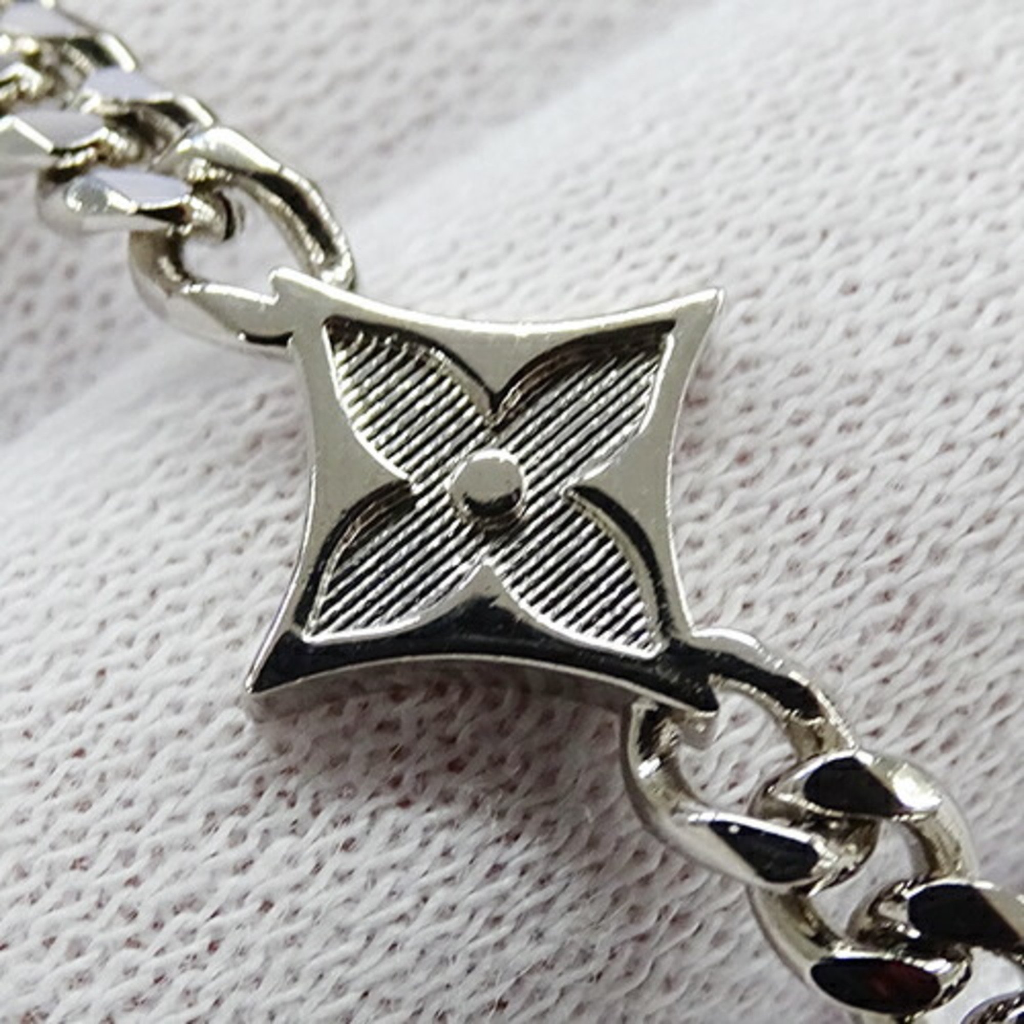 LOUIS VUITTON Necklace for Men, Monogram Row Silver M01490 RM2243