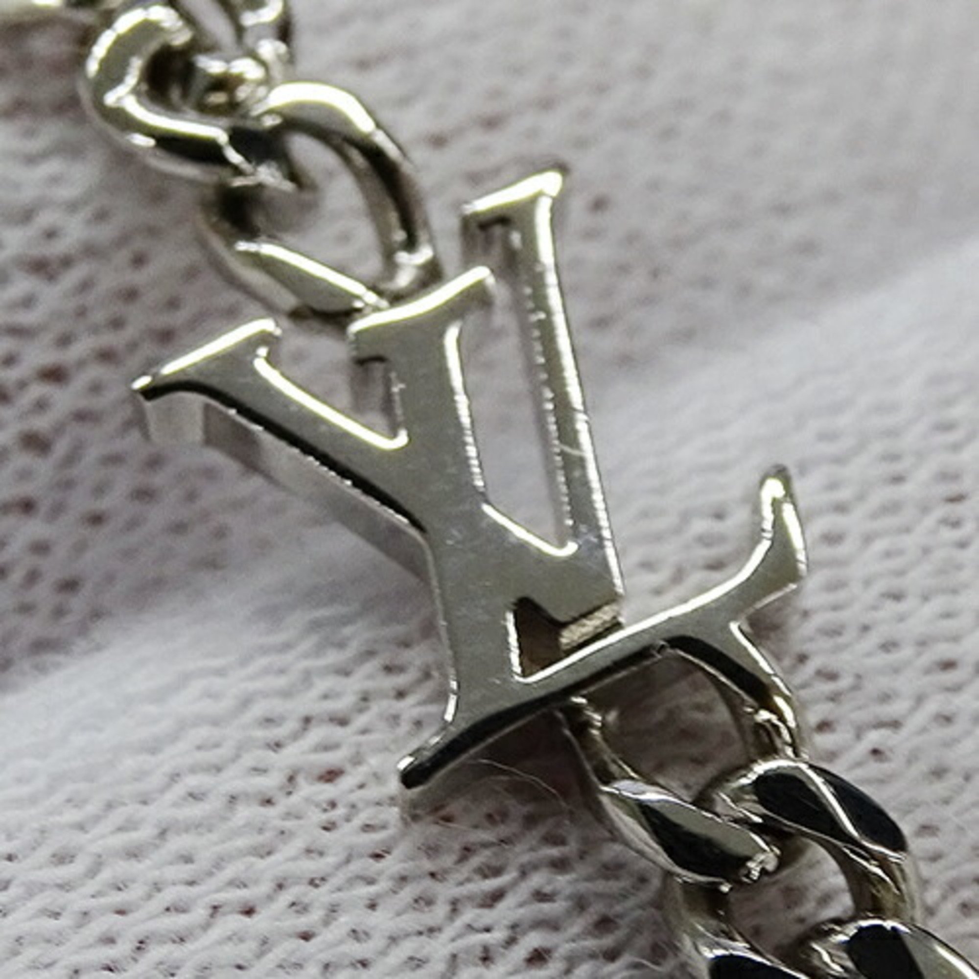 LOUIS VUITTON Necklace for Men, Monogram Row Silver M01490 RM2243