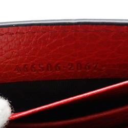 GUCCI Women's Chain Wallet Shoulder Interlocking G Leather Red 466506