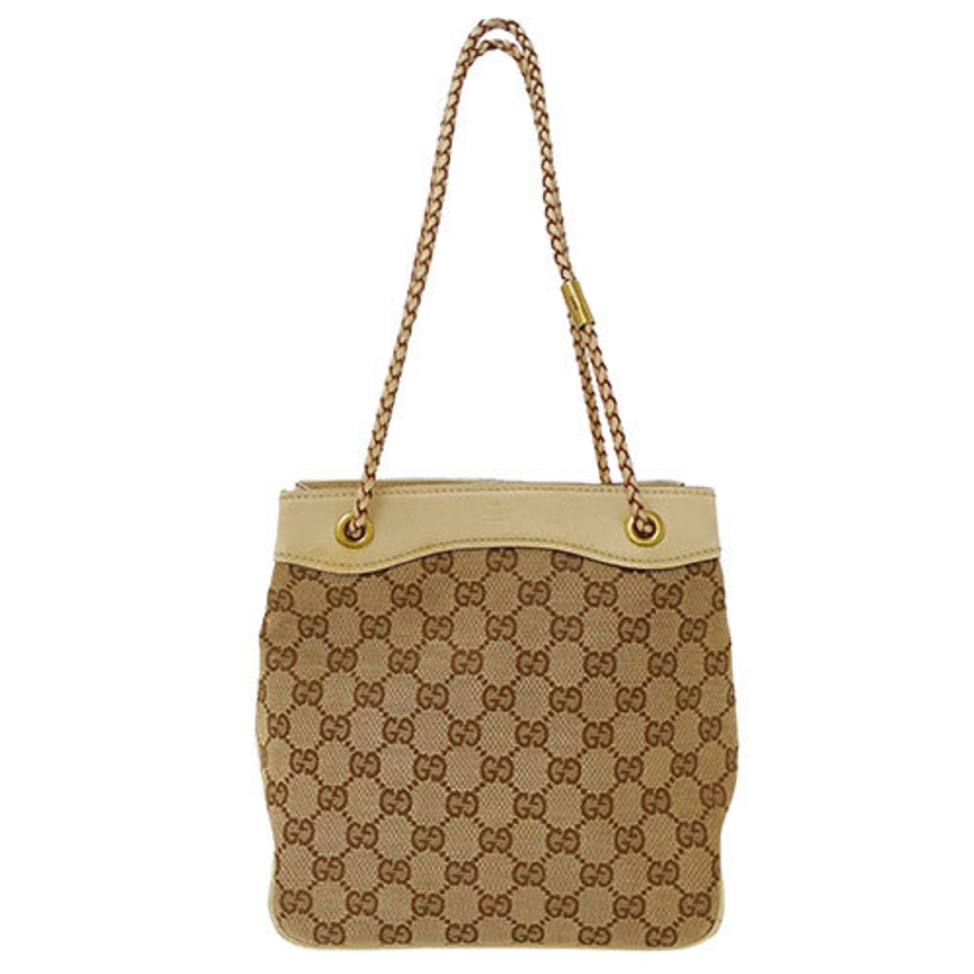 GUCCI Bag Women's Handbag Shoulder GG Canvas Beige 109143