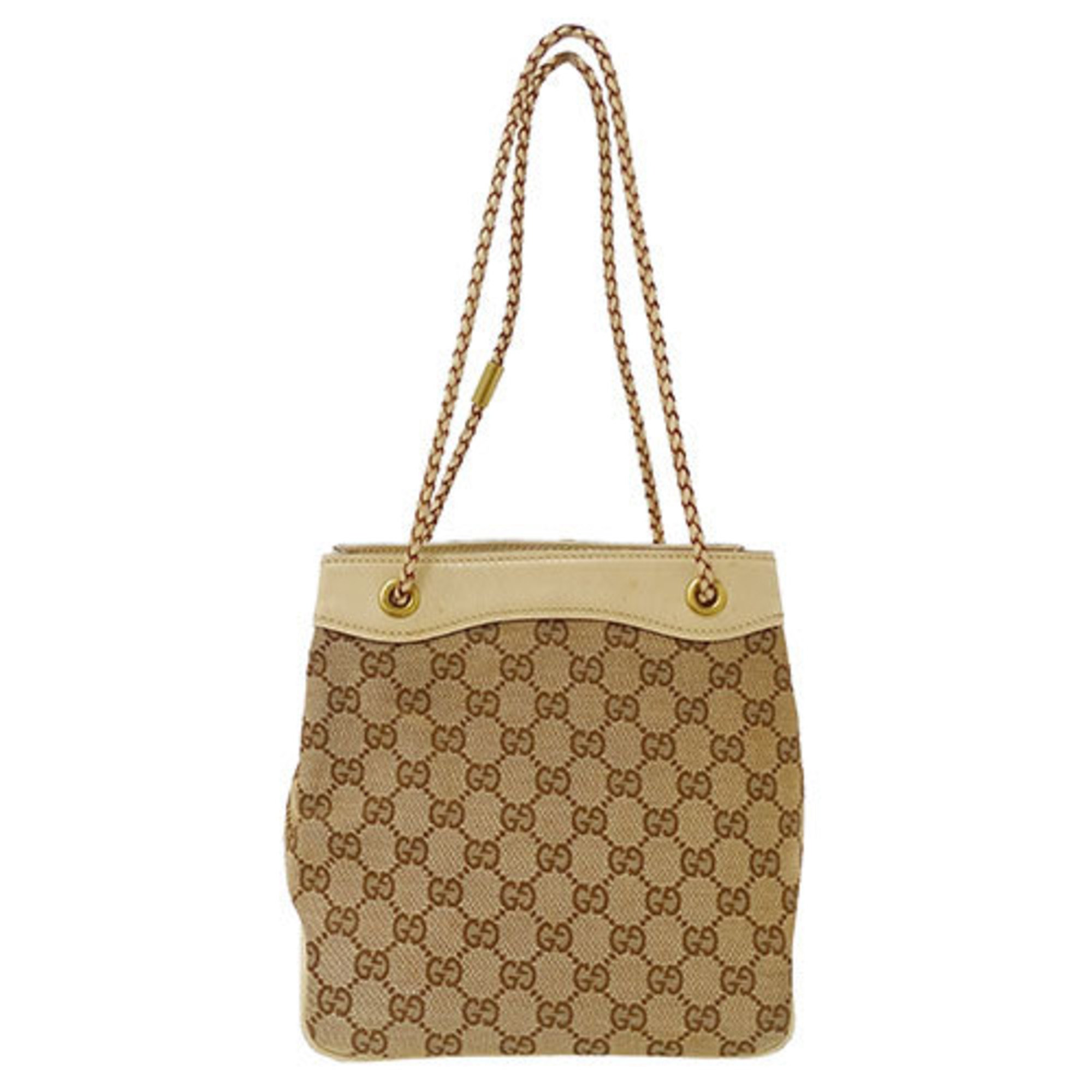 GUCCI Bag Women's Handbag Shoulder GG Canvas Beige 109143