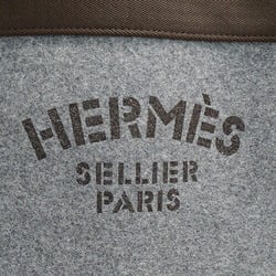 Hermes HERMES Bag Sac de Pansage Groom Women's Men's Handbag Shoulder 2way So Limited Felt Nylon Gray Brown Y Stamp