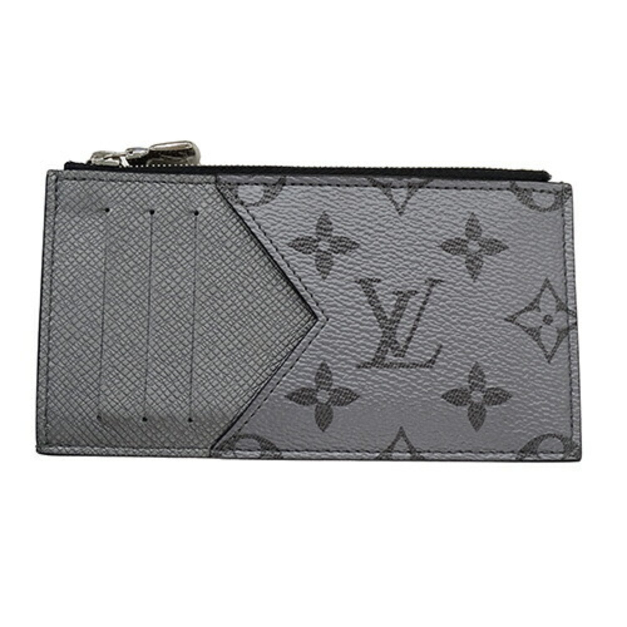 Louis Vuitton LOUIS VUITTON Card Case Taigarama Men's Wallet Coin Holder Gray M30839 IC Chip Compact