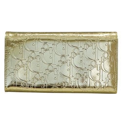 Christian Dior Dior Women's Wallet Long Chain Enamel Trotter Gold