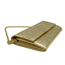 Christian Dior Dior Women's Wallet Long Chain Enamel Trotter Gold