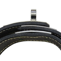 Hermes Kelly Double Tour Bracelet for Women, Black Epsom Leather, 2 Row