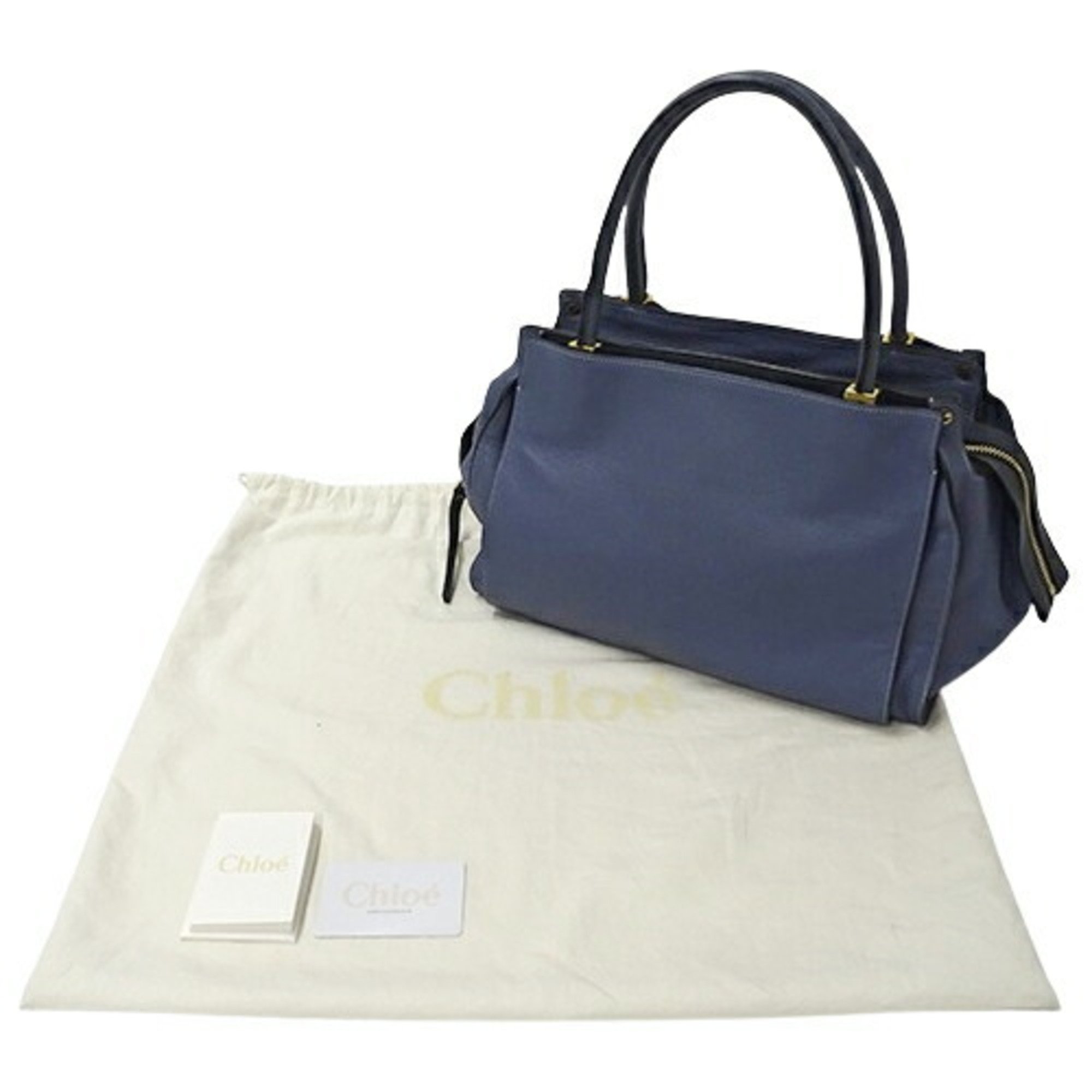 Chloé Chloe Women's Tote Bag Leather Dolly Blue