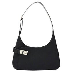 Salvatore Ferragamo Ferragamo Women's Shoulder Bag Gancini Canvas Black