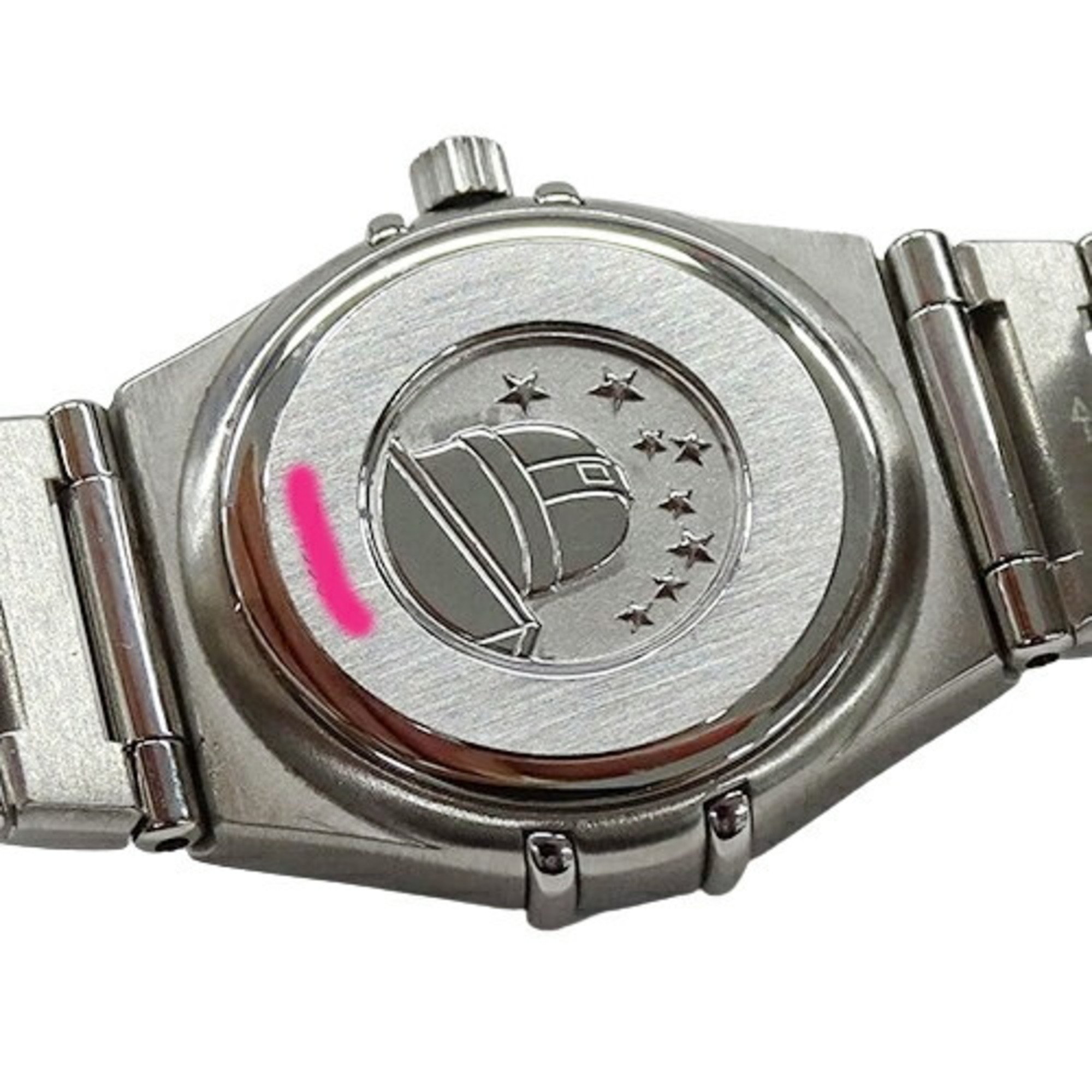 OMEGA Constellation My Choice 1566.66 Ladies Watch Pink Shell Diamond Quartz Stainless Steel SS Silver Polished