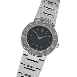 BVLGARI Women's Watch Date Quartz Stainless Steel SS BB23SS Silver Black Polished