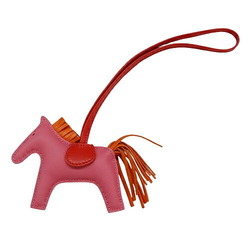 Hermes HERMES Charm Rodeo PM Women's Men's Bag Anjou Milo Rose Azalee Rouge Indian Orange Poppy Manufacturing stamp unknown Horse