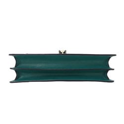 BVLGARI Women's Shoulder Bag Leather Serpenti Forever Chain Green Deep Snake