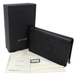 GUCCI Women's Wallet Shoulder Chain Soho Leather Black 598211