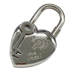 Hermes HERMES Viviride Women's Men's Heart Key Padlock 2004 Limited Edition Silver