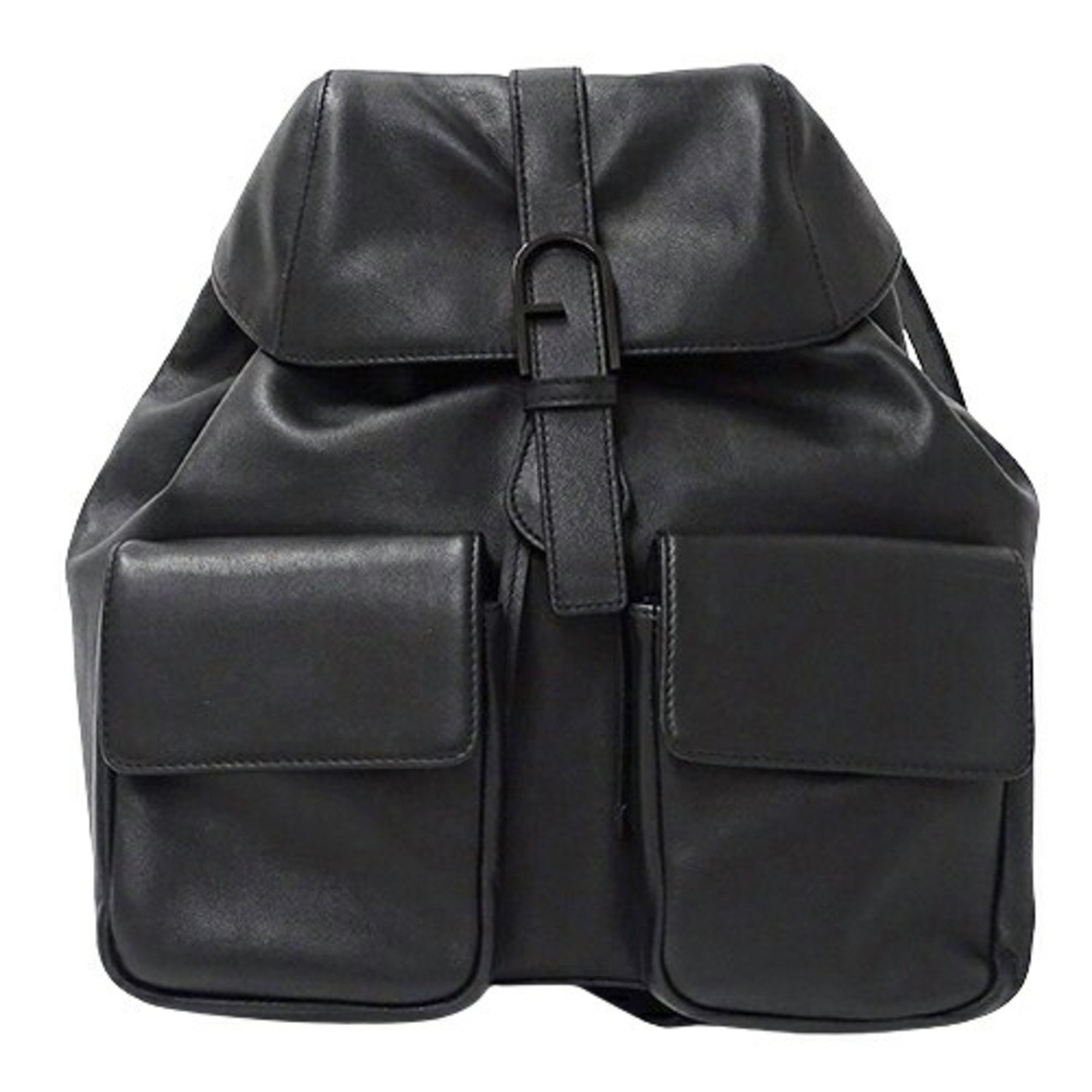 Furla bag, women's backpack, Flow L, leather, black