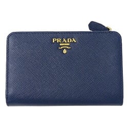 PRADA Wallet Women's Men's Bi-fold Saffiano Blue 1ML225