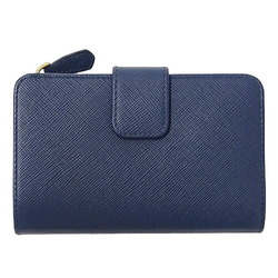 PRADA Wallet Women's Men's Bi-fold Saffiano Blue 1ML225