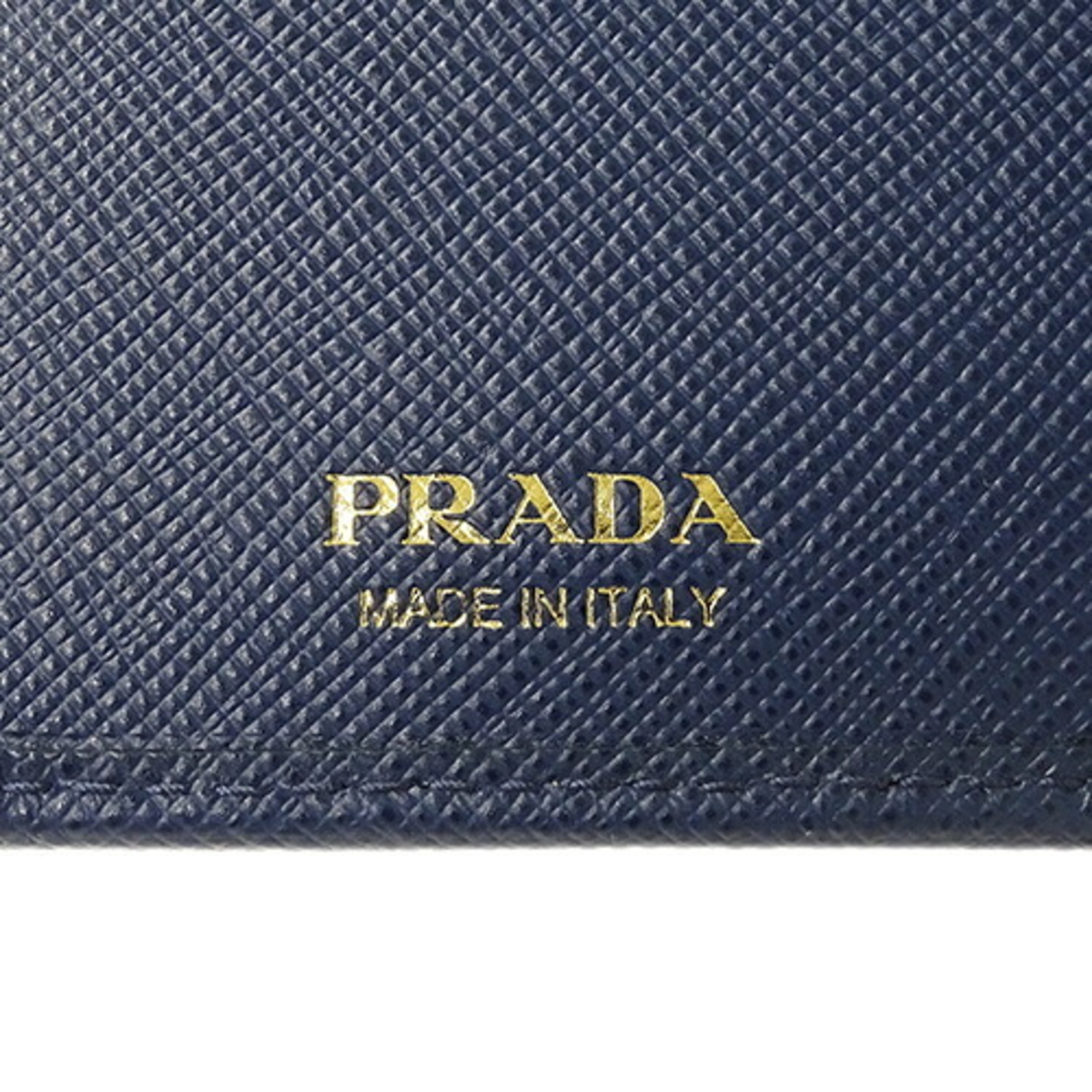 PRADA Wallet Women's Men's Bi-fold Saffiano Blue 1ML225