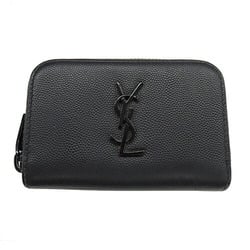 Saint Laurent SAINT LAURENT Wallet for Women and Men, Coin Case, Leather, Black, 535411, Compact