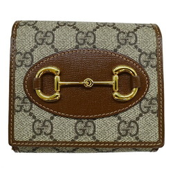 GUCCI Women's Wallet, Horsebit, GG Supreme Canvas, Brown, 621891