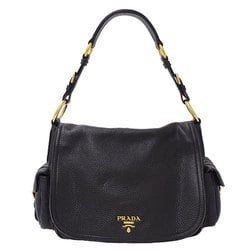 PRADA bag women's shoulder leather black BR3706