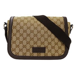 GUCCI Bag Women's Men's Shoulder GG Canvas Beige Brown 449172