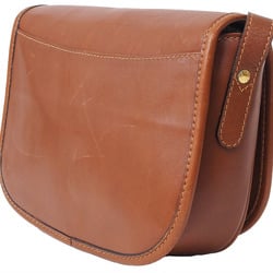 Celine Old Leather Flap Shoulder Bag Brown Women's Crossbody CELINE