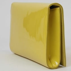 Yves Saint Laurent Cassandra Clutch Bag Second Yellow 361120 Women's Patent Leather YSL YVES SAINT LAURENT