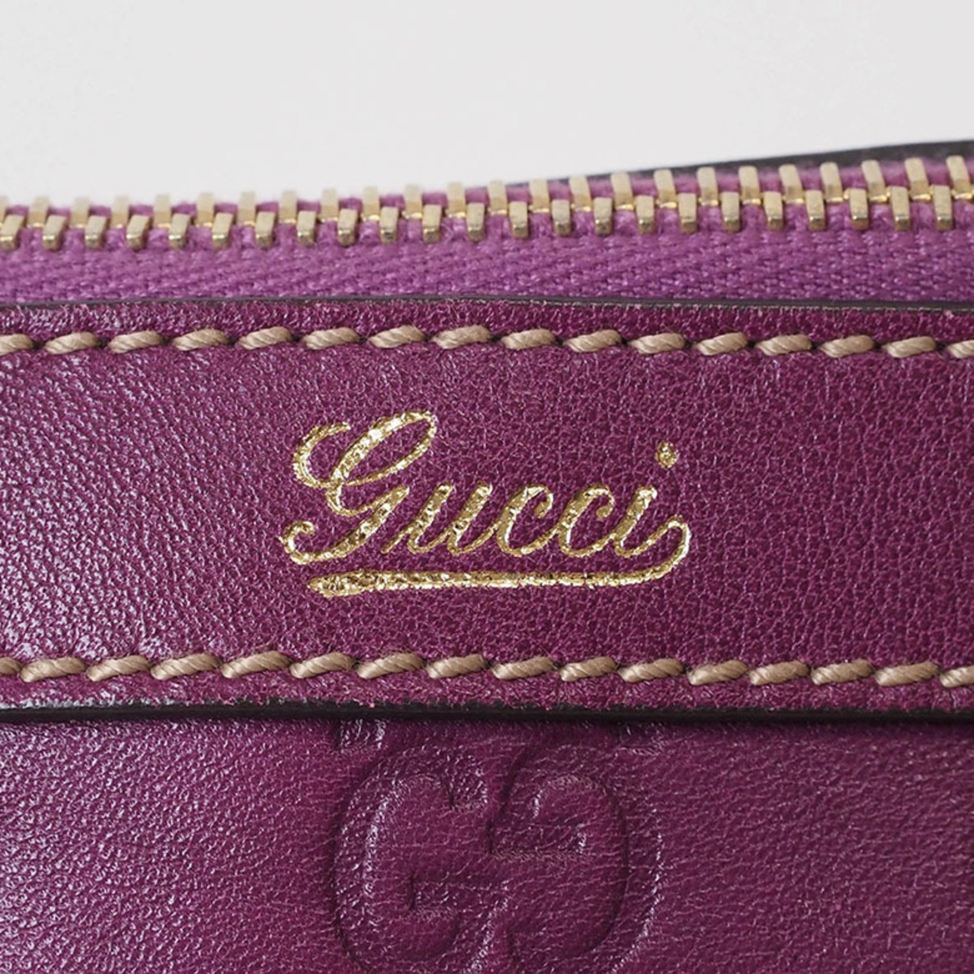 Gucci Guccissima Abby Purple 141470 Women's Leather Shoulder Bag Just GUCCI