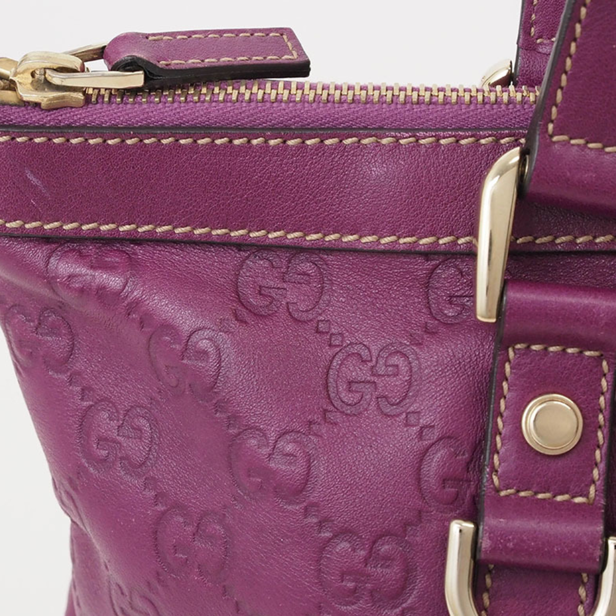 Gucci Guccissima Abby Purple 141470 Women's Leather Shoulder Bag Just GUCCI