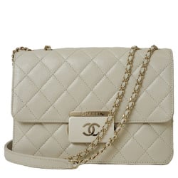 Chanel Beauty Lock Chain Shoulder Bag 24 Light Beige A93224 Women's Leather A93222 CHANEL