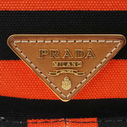 Prada Canvas Shoulder Bag Orange Black BT0785 Women's Crossbody PRADA