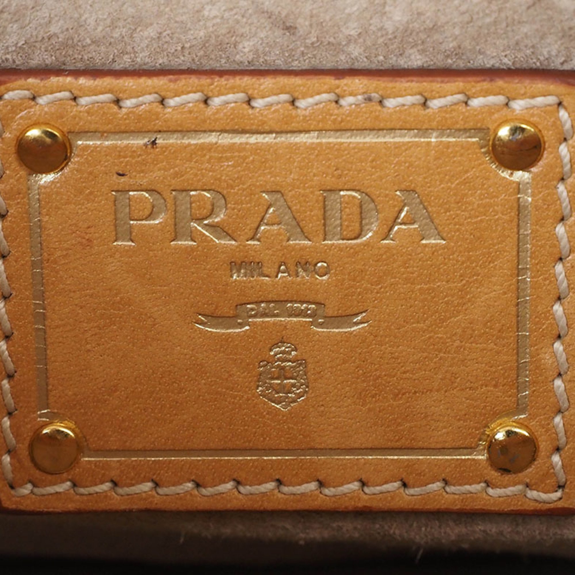 Prada Canvas Shoulder Bag Orange Black BT0785 Women's Crossbody PRADA